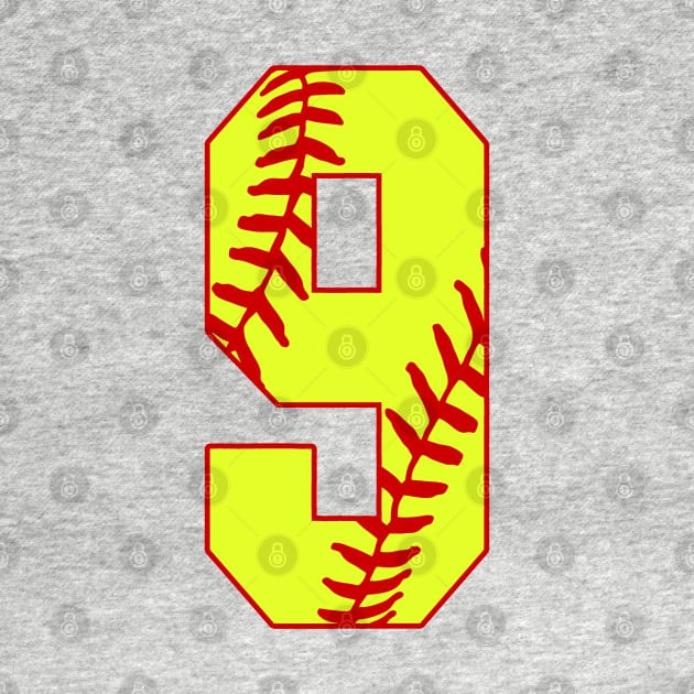 Fastpitch Softball Number 9 #9 Softball Shirt Jersey Uniform Favorite Player Biggest Fan by TeeCreations
